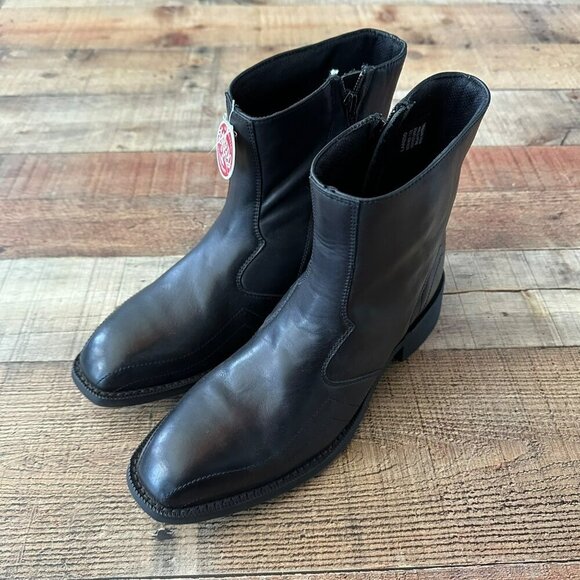 Laredo Men\'s Hoxie Ankle Boots with Side Zip in Black New without Box -7.5
